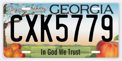 GA license plate CXK5779