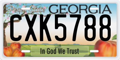 GA license plate CXK5788