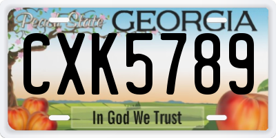 GA license plate CXK5789