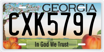 GA license plate CXK5797