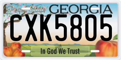 GA license plate CXK5805