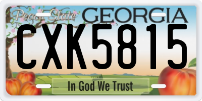 GA license plate CXK5815