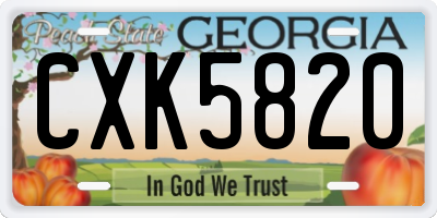 GA license plate CXK5820