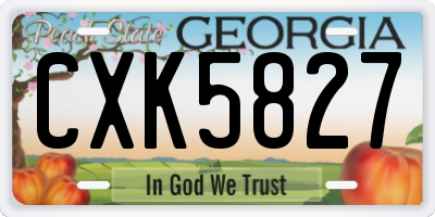 GA license plate CXK5827