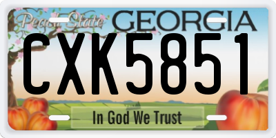 GA license plate CXK5851