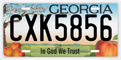 GA license plate CXK5856