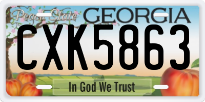GA license plate CXK5863