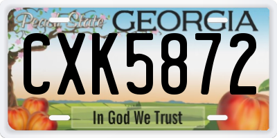 GA license plate CXK5872
