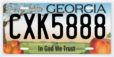 GA license plate CXK5888