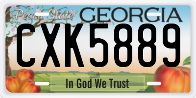GA license plate CXK5889