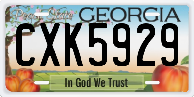 GA license plate CXK5929
