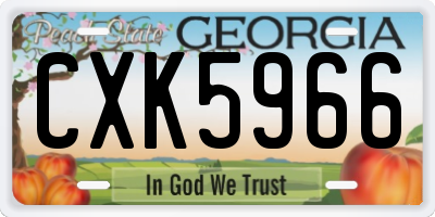GA license plate CXK5966