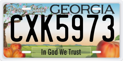 GA license plate CXK5973