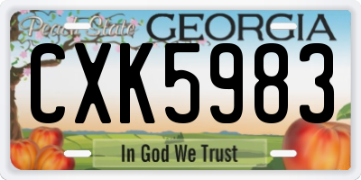 GA license plate CXK5983