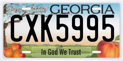 GA license plate CXK5995