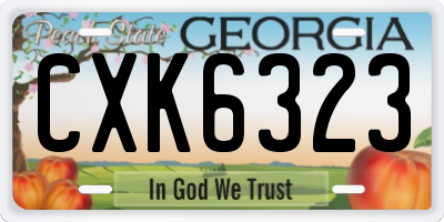 GA license plate CXK6323
