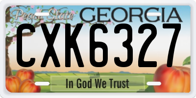 GA license plate CXK6327