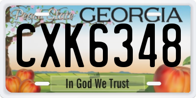 GA license plate CXK6348