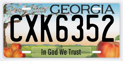 GA license plate CXK6352