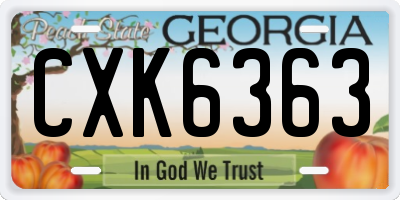 GA license plate CXK6363