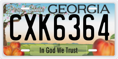 GA license plate CXK6364