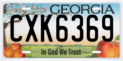 GA license plate CXK6369