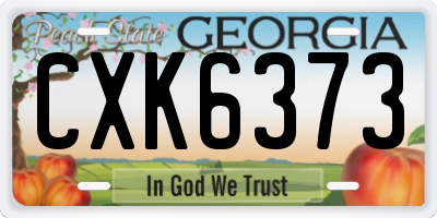 GA license plate CXK6373