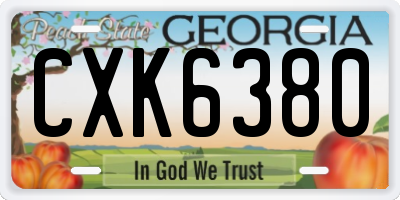 GA license plate CXK6380