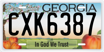 GA license plate CXK6387