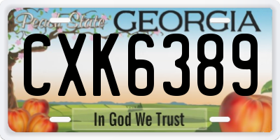 GA license plate CXK6389