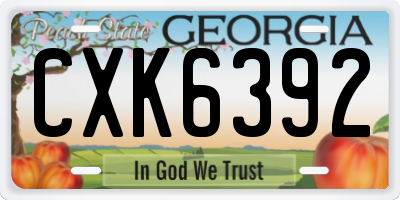 GA license plate CXK6392