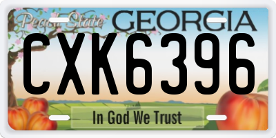 GA license plate CXK6396