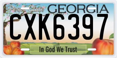 GA license plate CXK6397