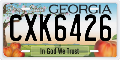 GA license plate CXK6426