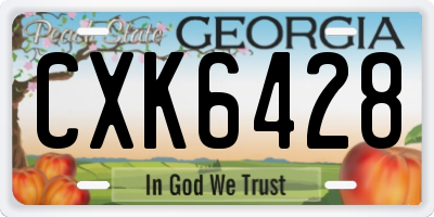 GA license plate CXK6428
