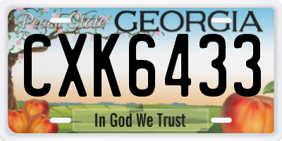 GA license plate CXK6433