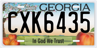 GA license plate CXK6435