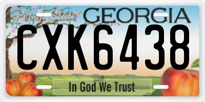 GA license plate CXK6438