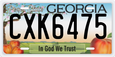 GA license plate CXK6475