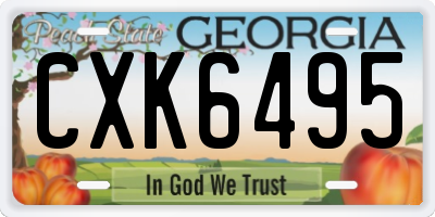 GA license plate CXK6495