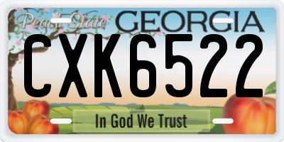 GA license plate CXK6522