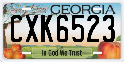 GA license plate CXK6523