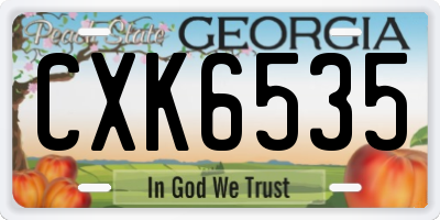 GA license plate CXK6535