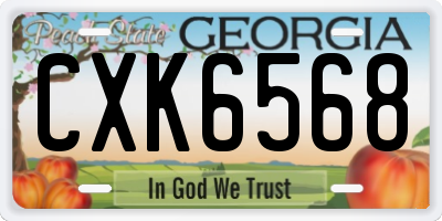 GA license plate CXK6568
