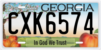 GA license plate CXK6574