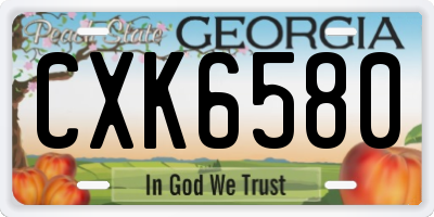 GA license plate CXK6580