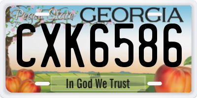 GA license plate CXK6586