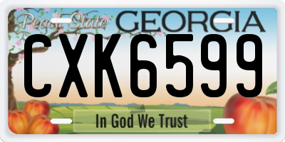 GA license plate CXK6599