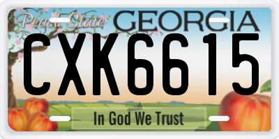 GA license plate CXK6615