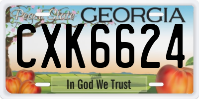 GA license plate CXK6624